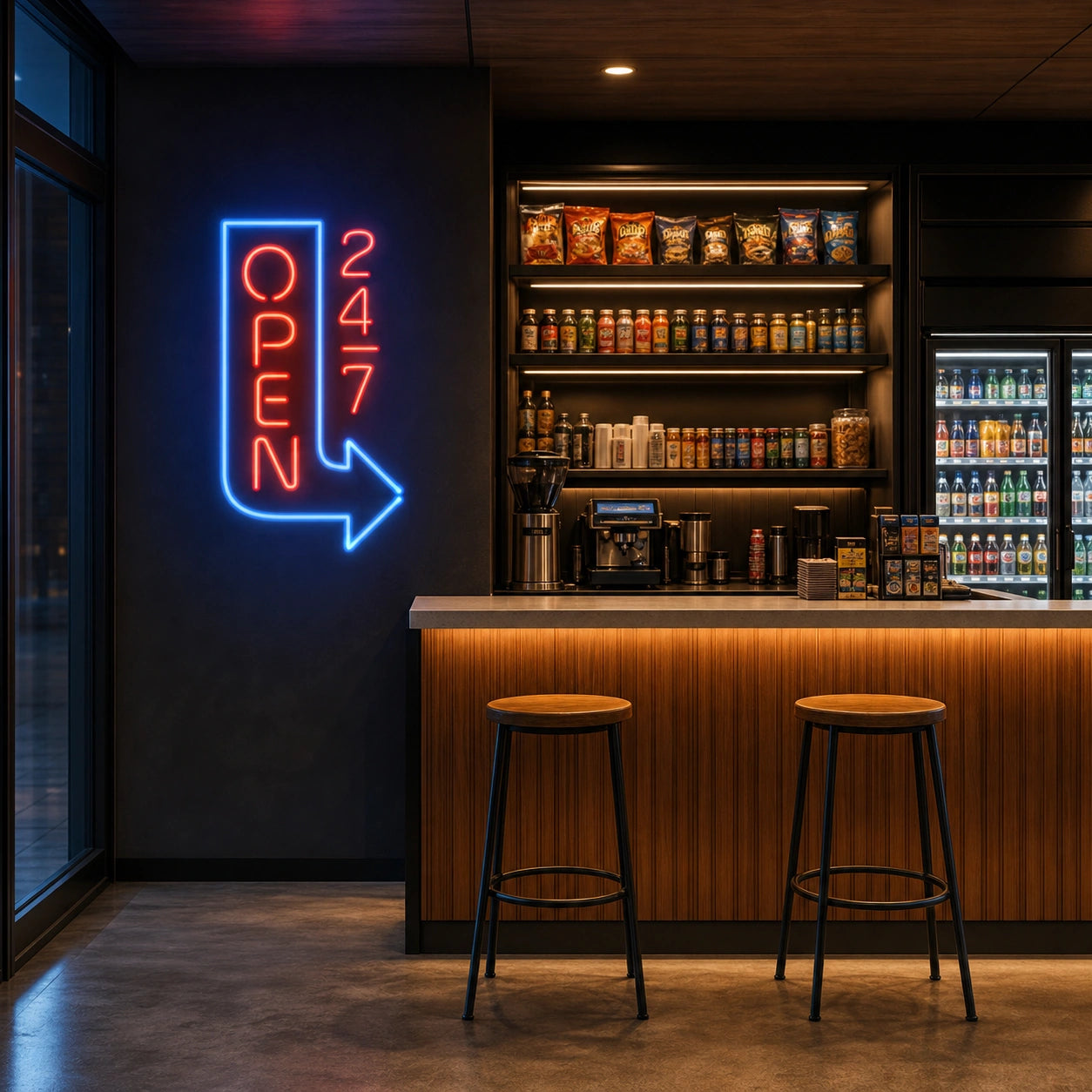 Open Wall Art LED Neon Sign Garage Man Cave Neon Sign size image
