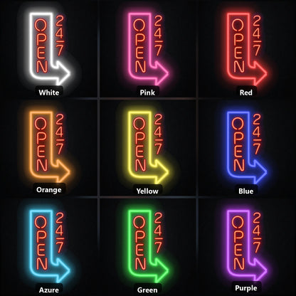 Open Wall Art LED Neon Sign Garage Man Cave Neon Sign color grid