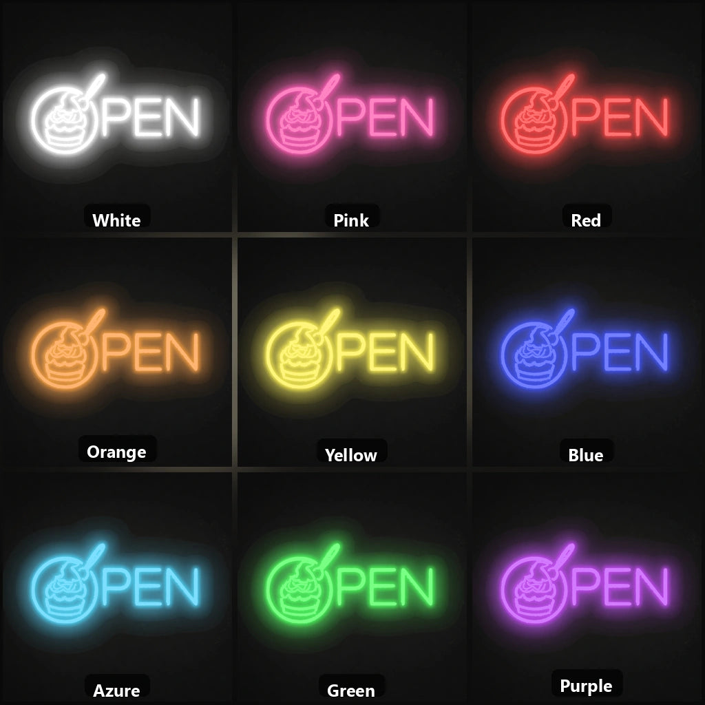Open Wall Decor LED Neon Sign Garage Man Cave Neon Sign color grid