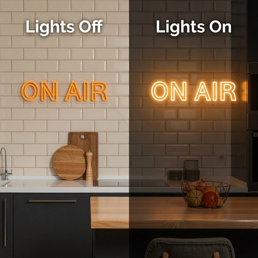 Open Wall Decor LED Neon Sign Wall Neon Sign - 06 Day Night Comparison