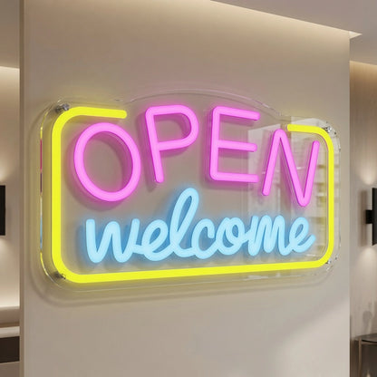 Open Welcome LED Neon Sign - 04 Size Image
