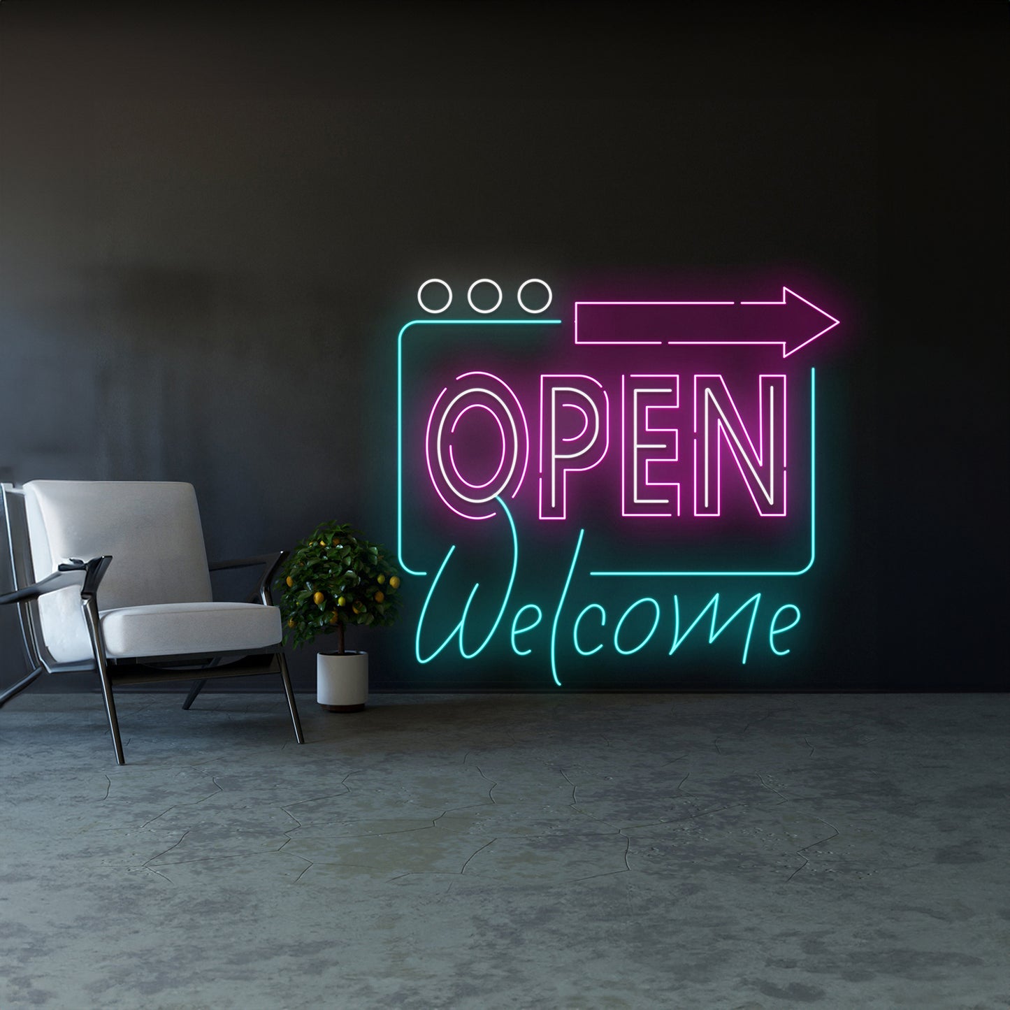 Open Welcome Neon Light