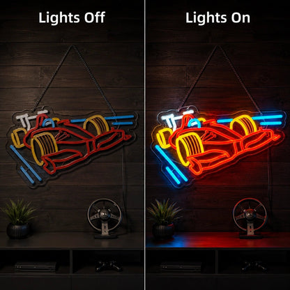Open Wheel Race Car LED Neon Sign - Shineneon