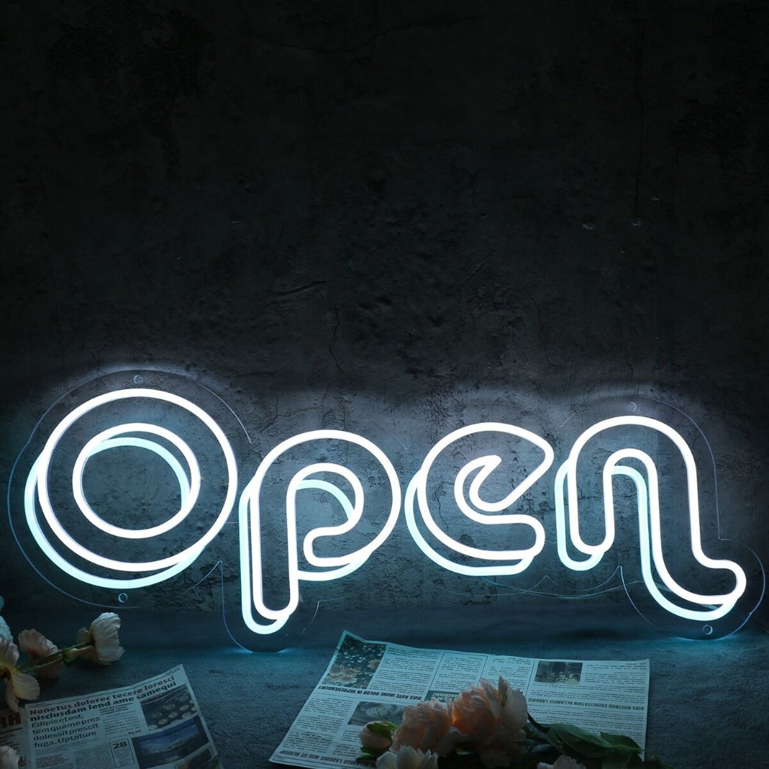 Open White Custom Neon Led Sign | Shineneon