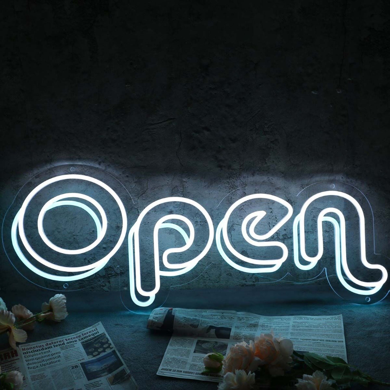 Open White Custom Neon Led Sign | Shineneon