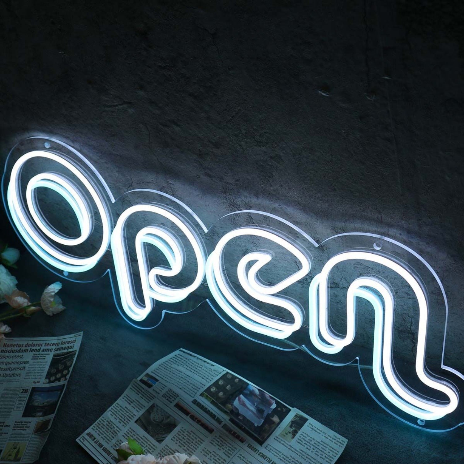 Open White Custom Neon Led Sign | Shineneon