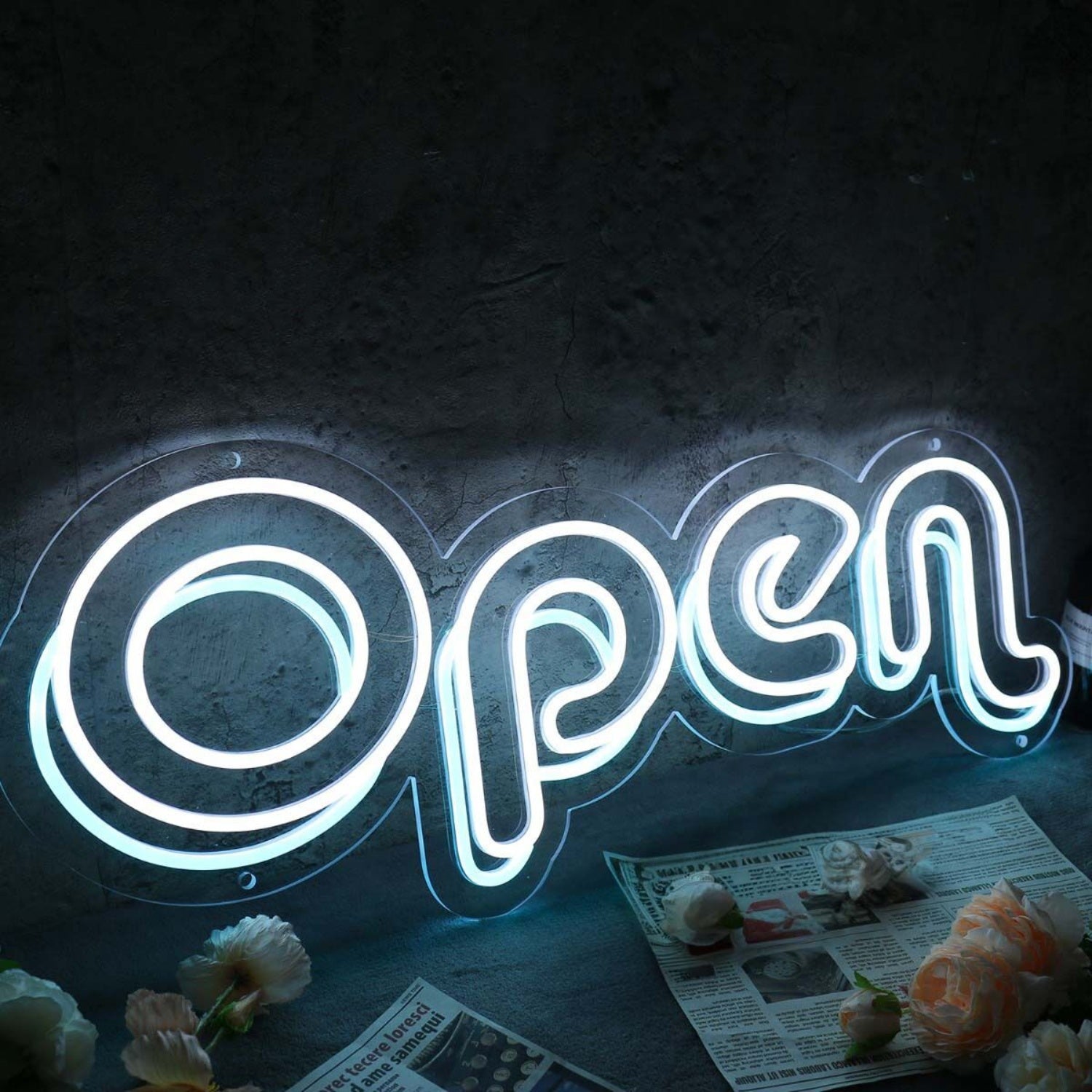 Open White Custom Neon Led Sign | Shineneon