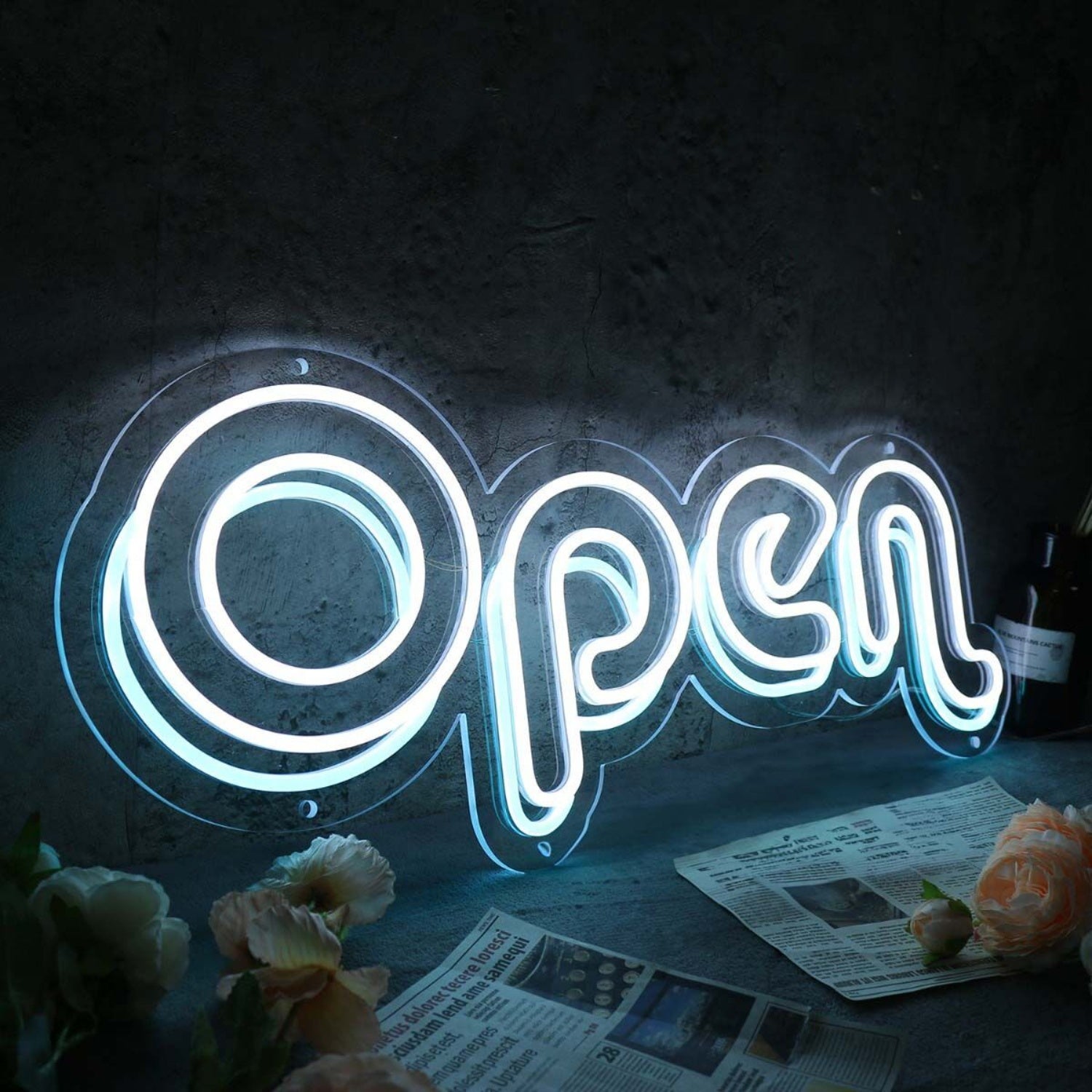 Open White Custom Neon Led Sign | Shineneon