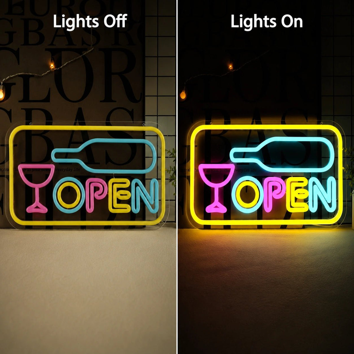 Open Wine Glass LED Neon Sign - Shineneon