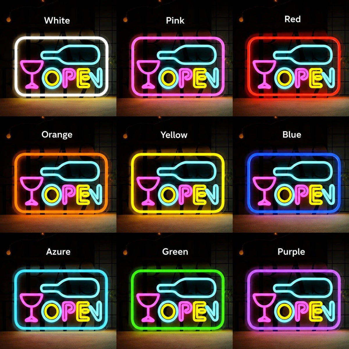 Open Wine Glass LED Neon Sign - Shineneon