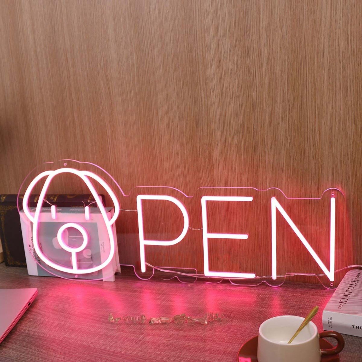 Open With Dog Head Red Led Neon Sign | Shineneon