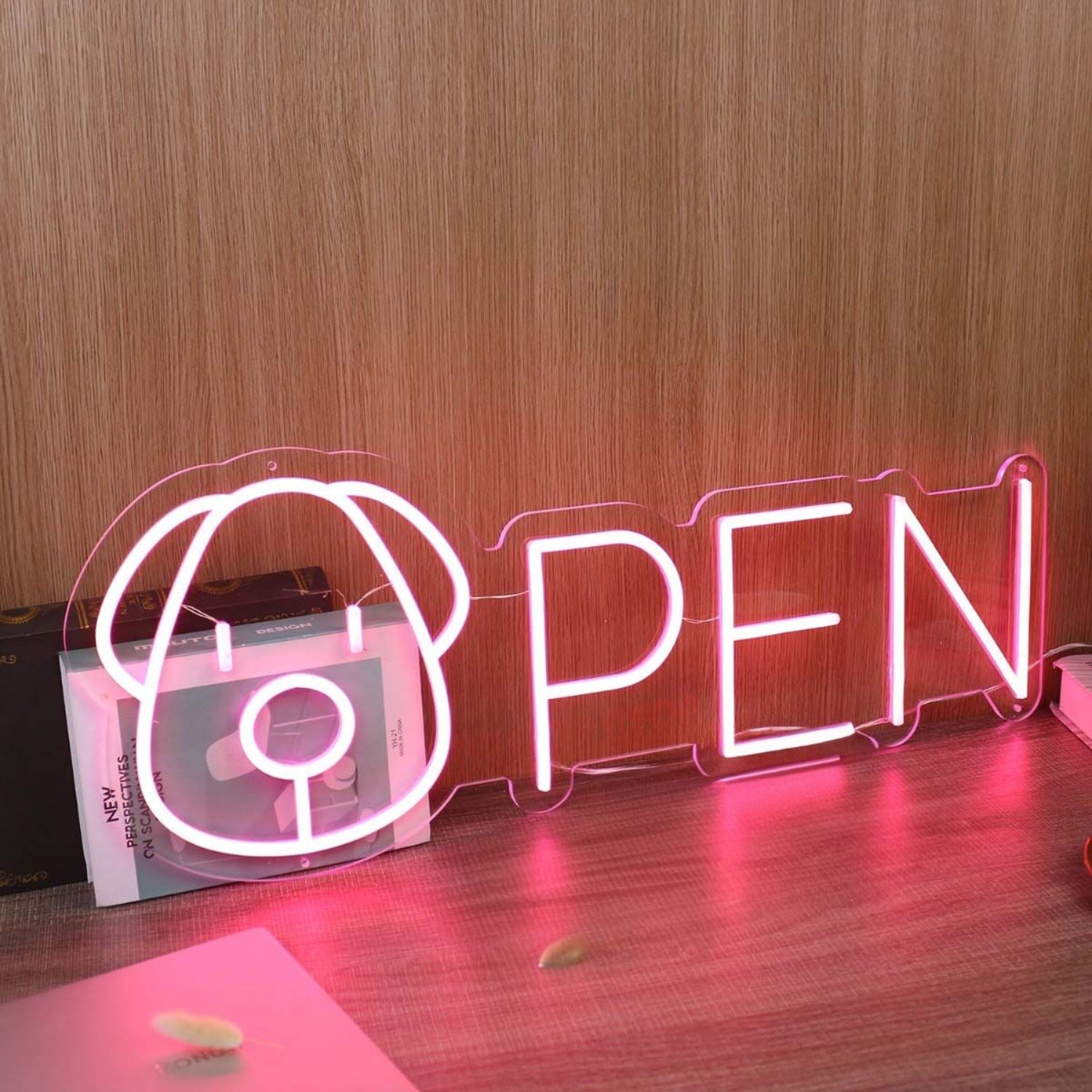 Open With Dog Head Red Led Neon Sign | Shineneon