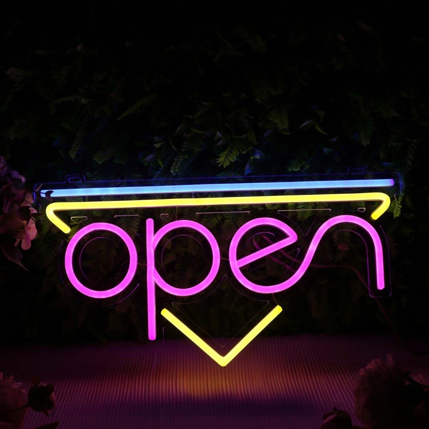 Open With Inverted Triangle Led Neon Sign | Shineneon