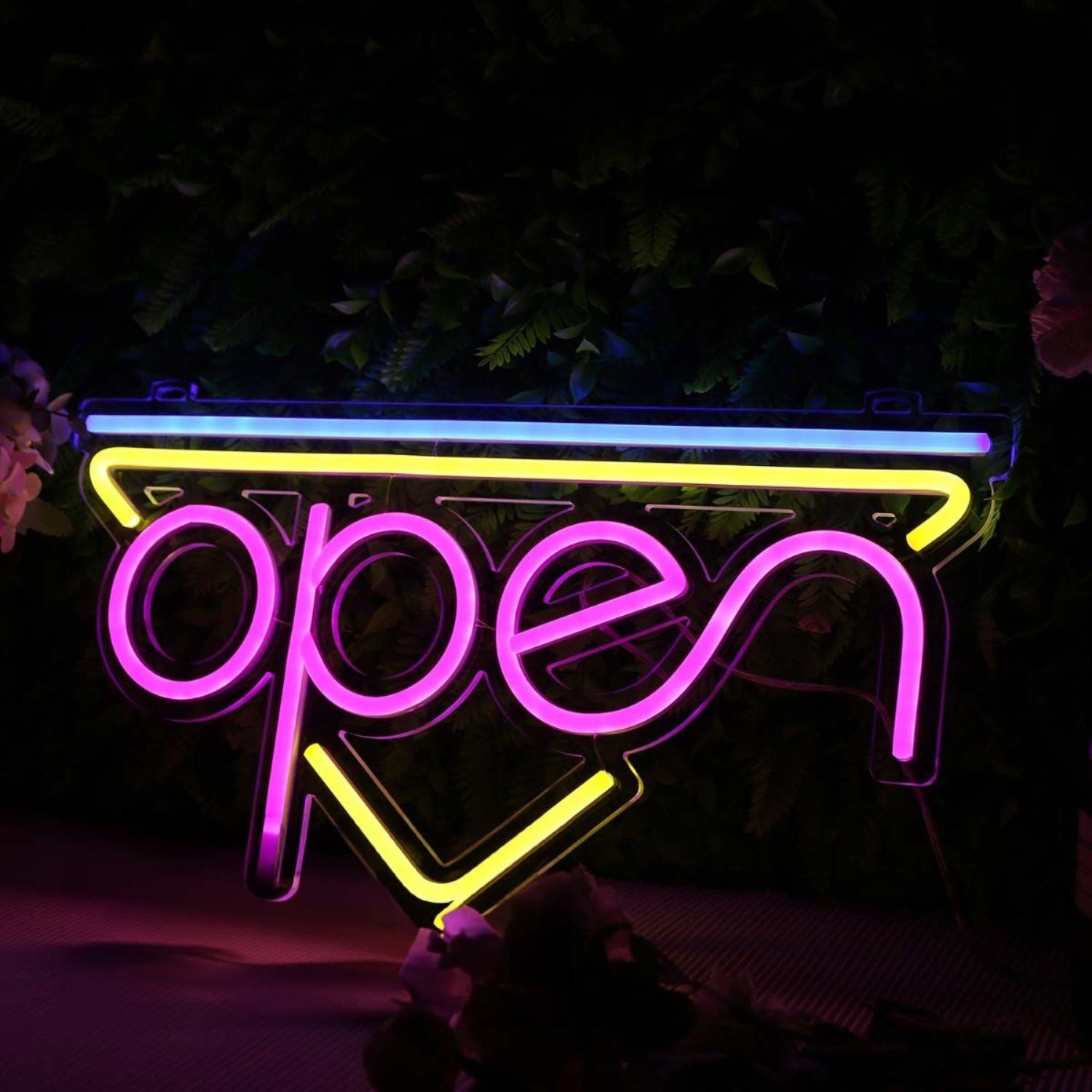 Open With Inverted Triangle Led Neon Sign | Shineneon