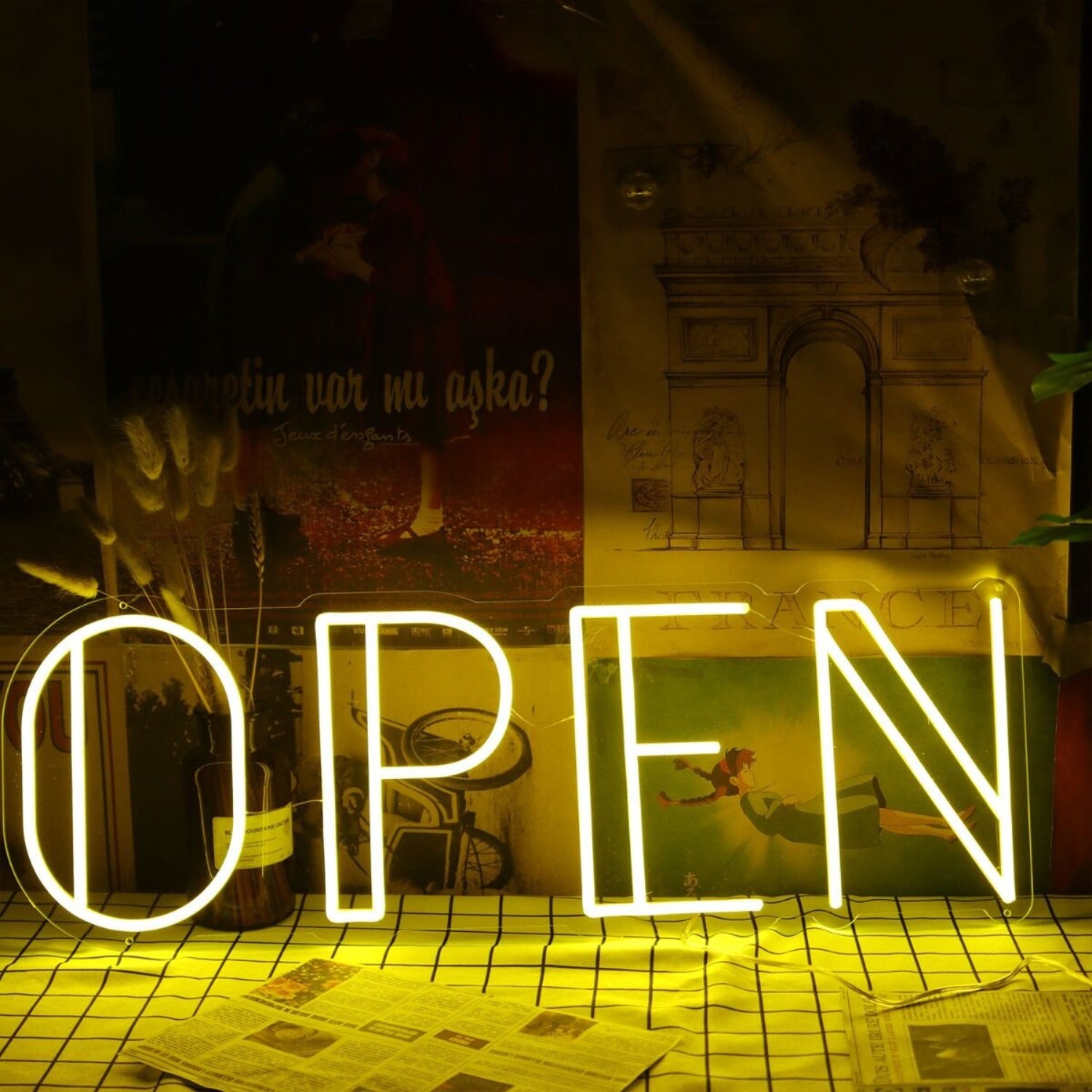 Open Yellow Neon Led Sign For Businesses And Shops | Shineneon