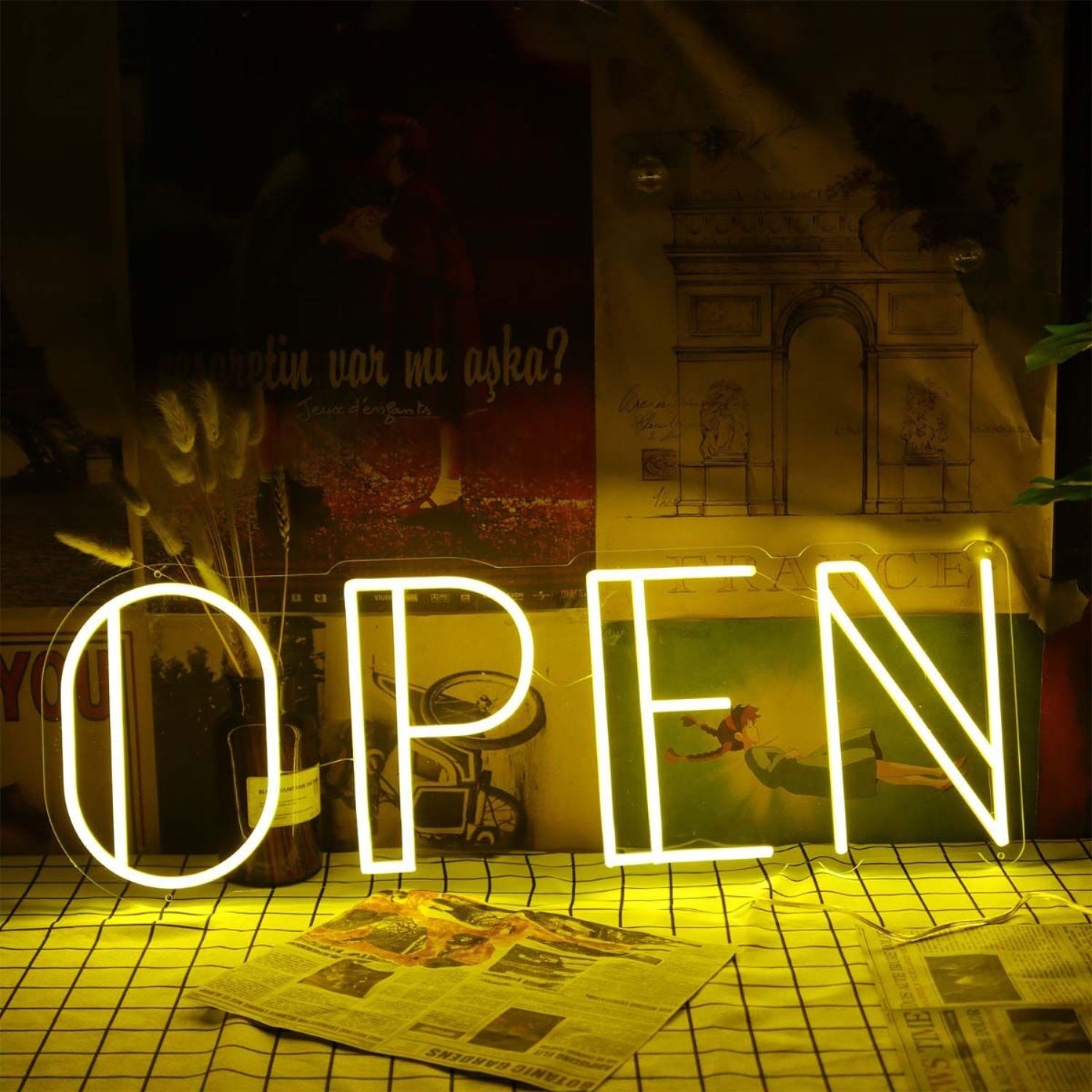Open Yellow Neon Led Sign For Businesses And Shops | Shineneon