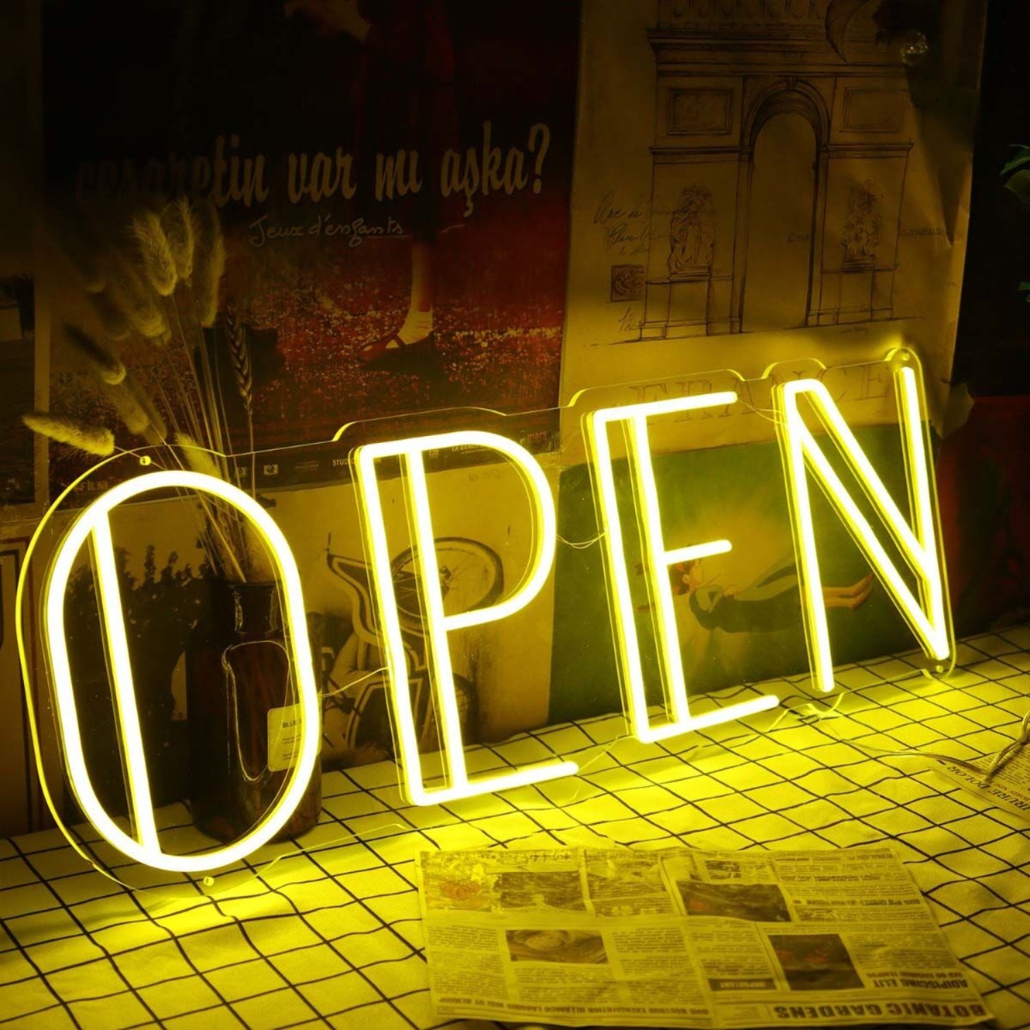 Open Yellow Neon Led Sign For Businesses And Shops | Shineneon