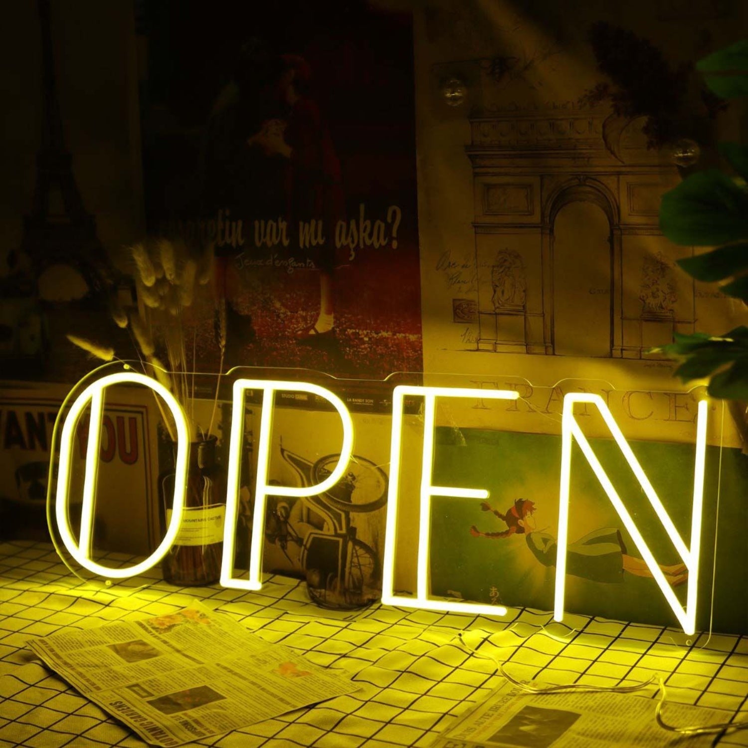 Open Yellow Neon Led Sign For Businesses And Shops | Shineneon