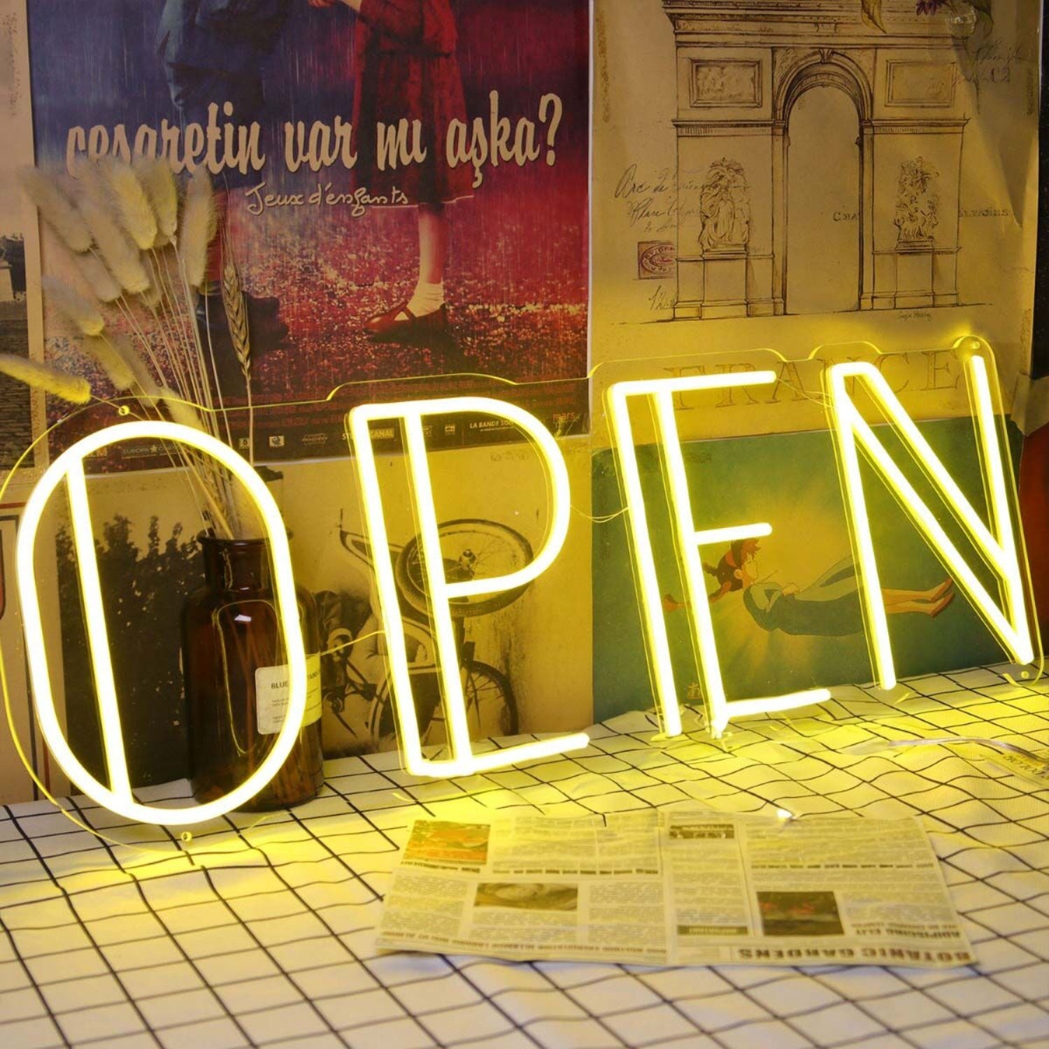 Open Yellow Neon Led Sign For Businesses And Shops | Shineneon