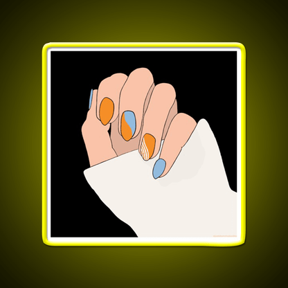 Orange And Blue Acrylic Manicure Nail Salon Led Neon Sign Rgb Color - Shineneon