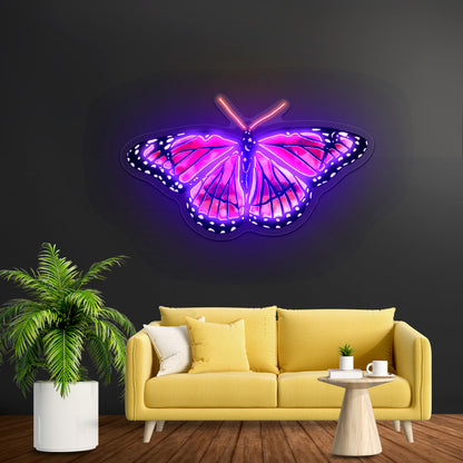 Orange And Red Butterfly Artwork Neon Light Signs