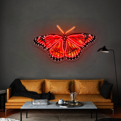 Orange And Red Butterfly Artwork Neon Light Signs