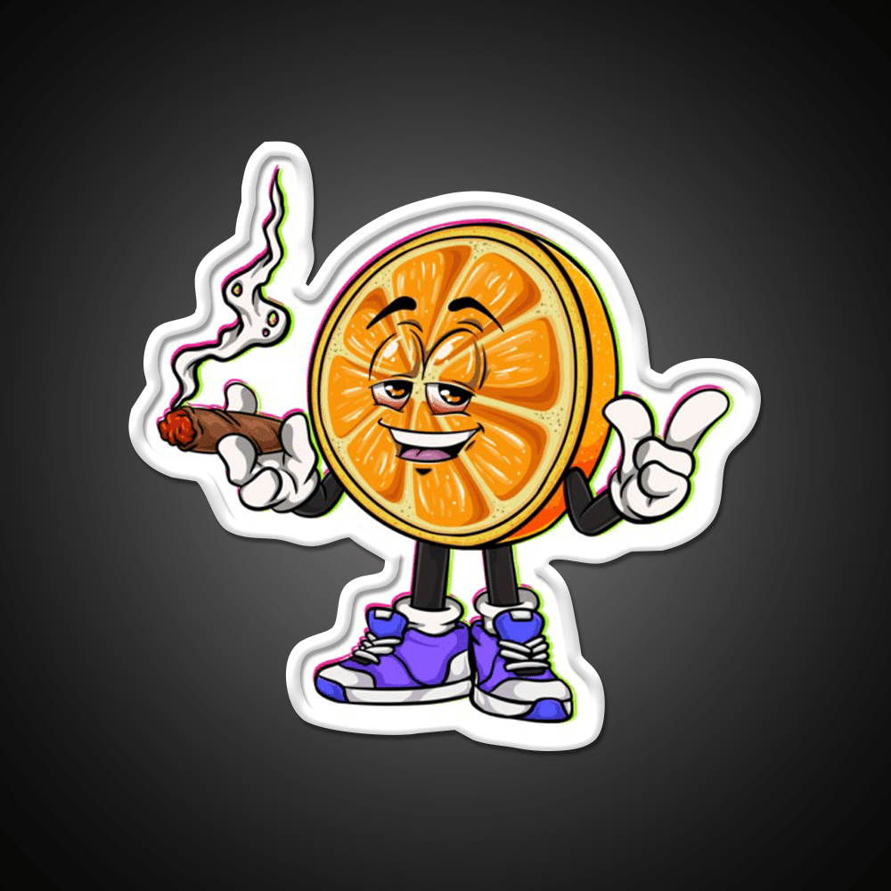 Orange Blunt Weed Hemp Inspired Green Leaf Led Neon Sign Rgb Color - Shineneon