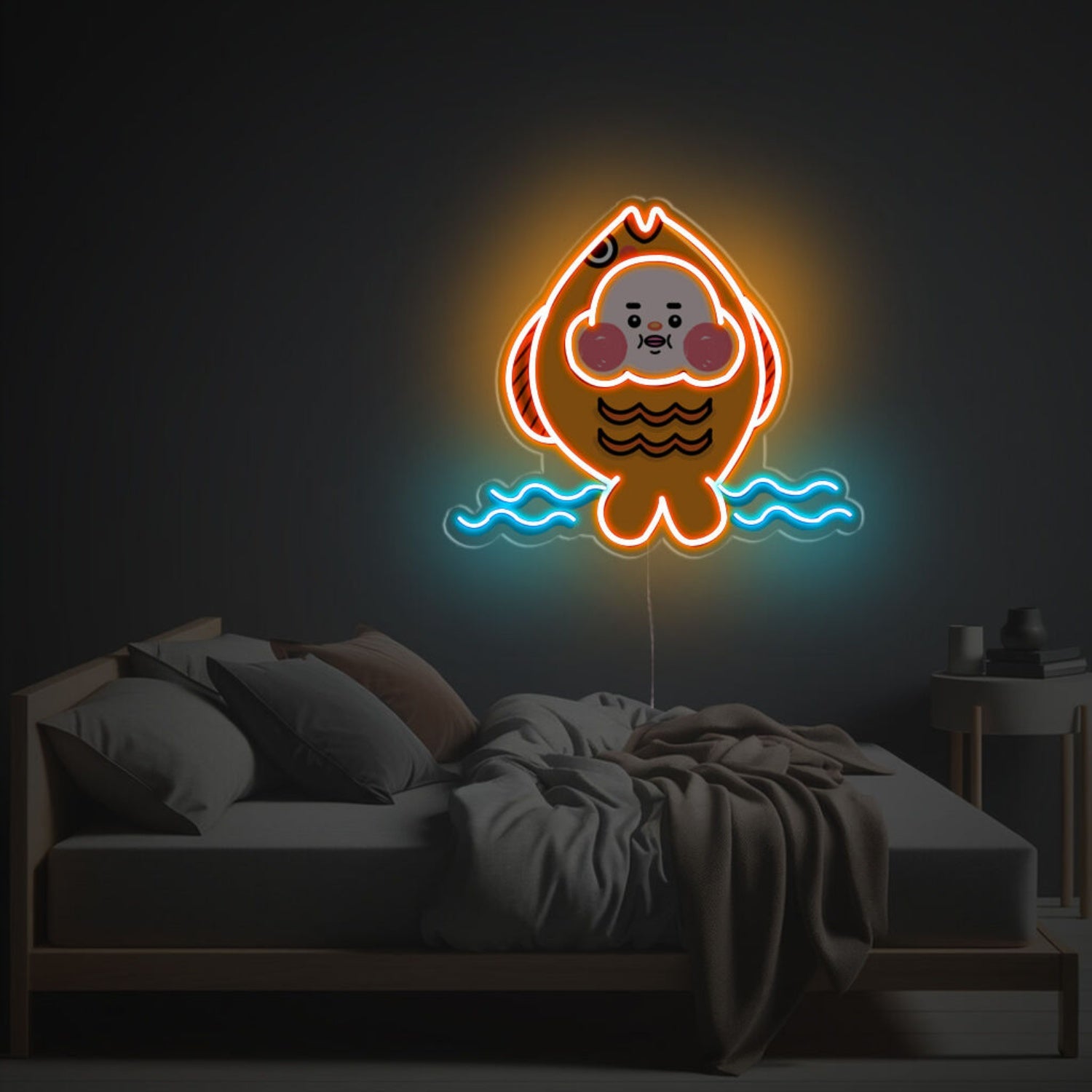 Orange Cheeky Fish Led Neon Acrylic Artwork | Shineneon