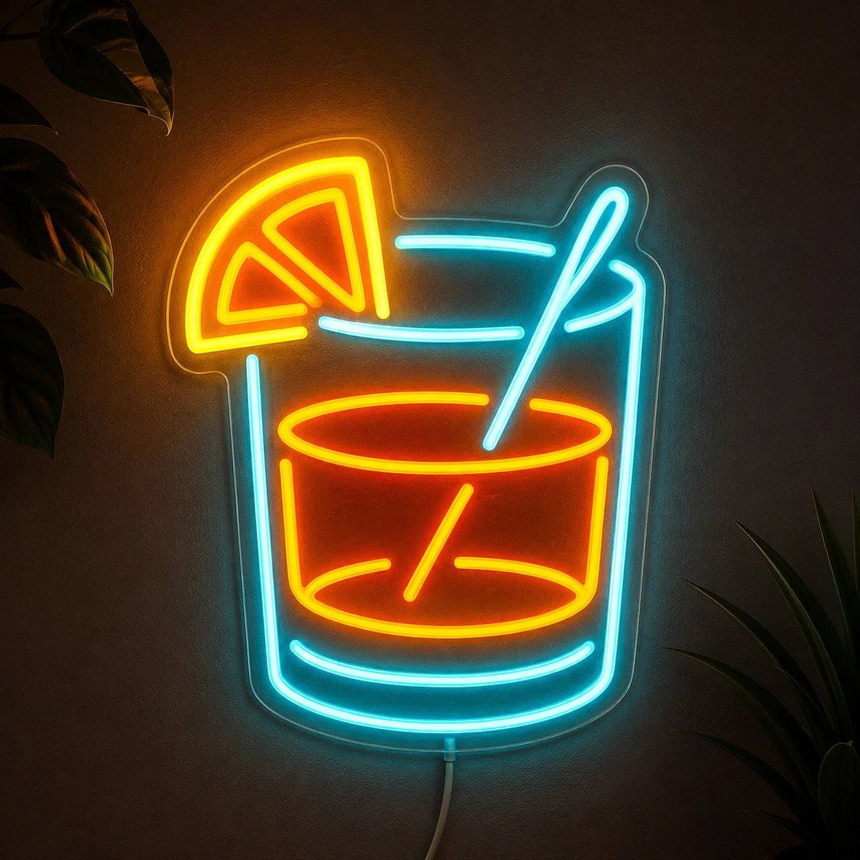 Orange Cocktail Neon Sign LED Neon Sign high-converting product image