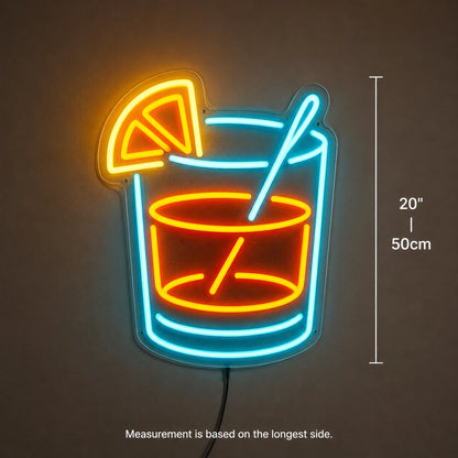 Orange Cocktail Neon Sign LED Neon Sign size image