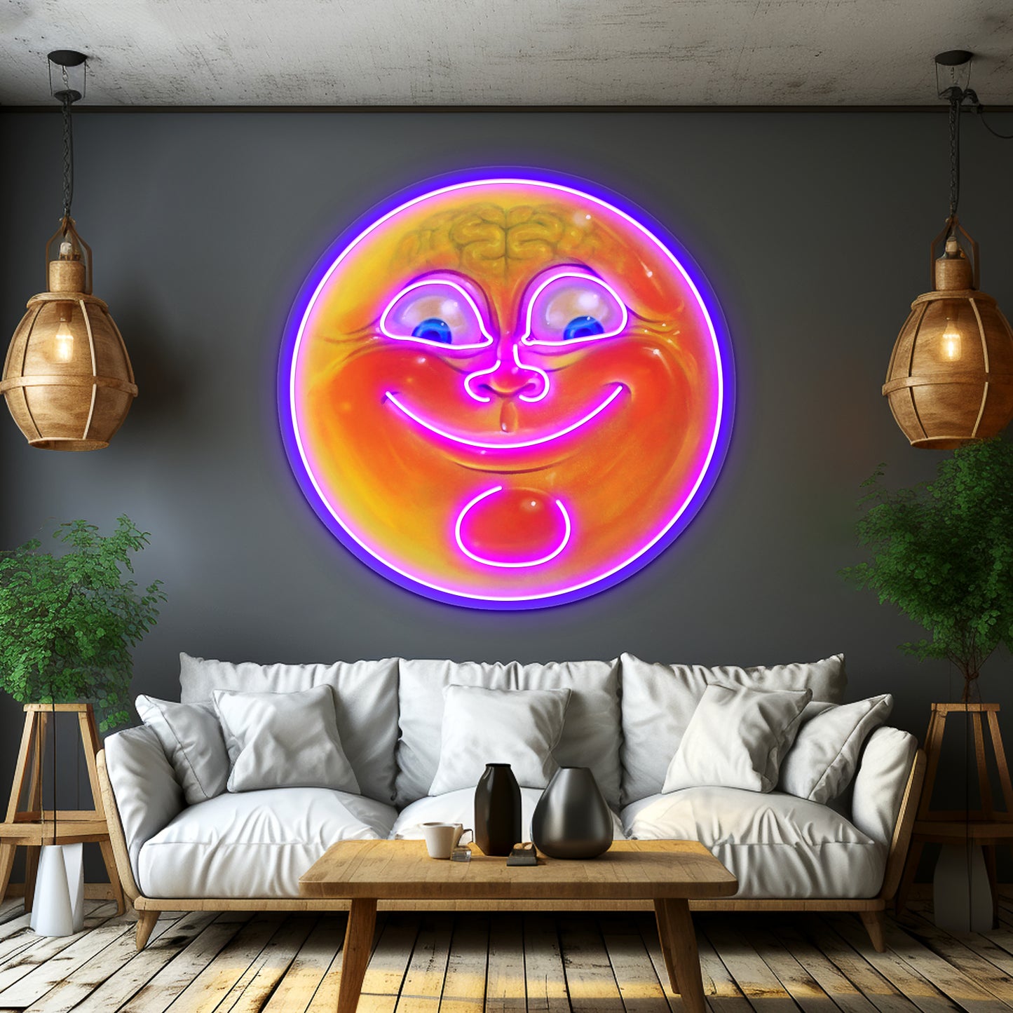 Orange Jelly Head Artwork Business Led Sign