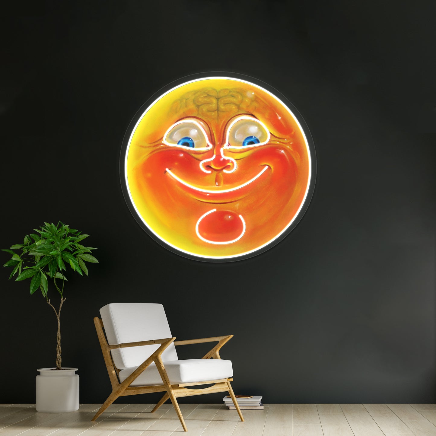 Orange Jelly Head Artwork Business Led Sign