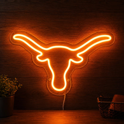 Orange Longhorn Outline Neon Sign LED Neon Sign high-converting product image