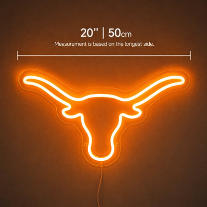 Orange Longhorn Outline Neon Sign LED Neon Sign size image