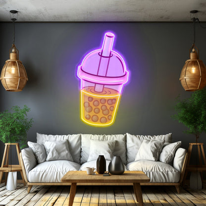 Orange Milktea Neon Acrylic Artwork - Shineneon