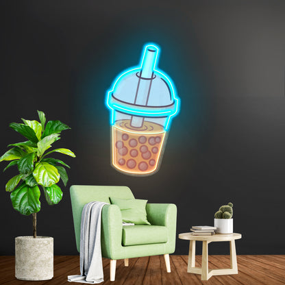 Orange Milktea Neon Acrylic Artwork
