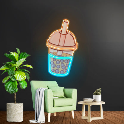 Orange Milktea Neon Acrylic Artwork