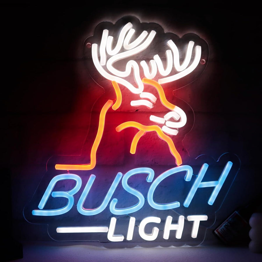 Orange Moose Busch Light Bar Led Neon Sign Rustic Bar