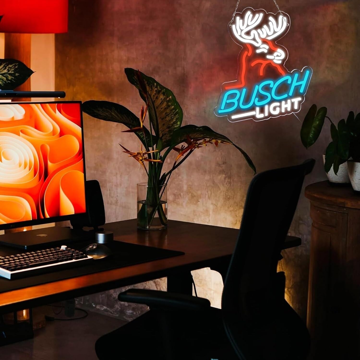 Orange Moose Busch Light Bar Led Neon Sign Rustic Bar | Shineneon