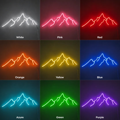 Orange Mountain Ridge Neon Sign LED Neon Sign color grid