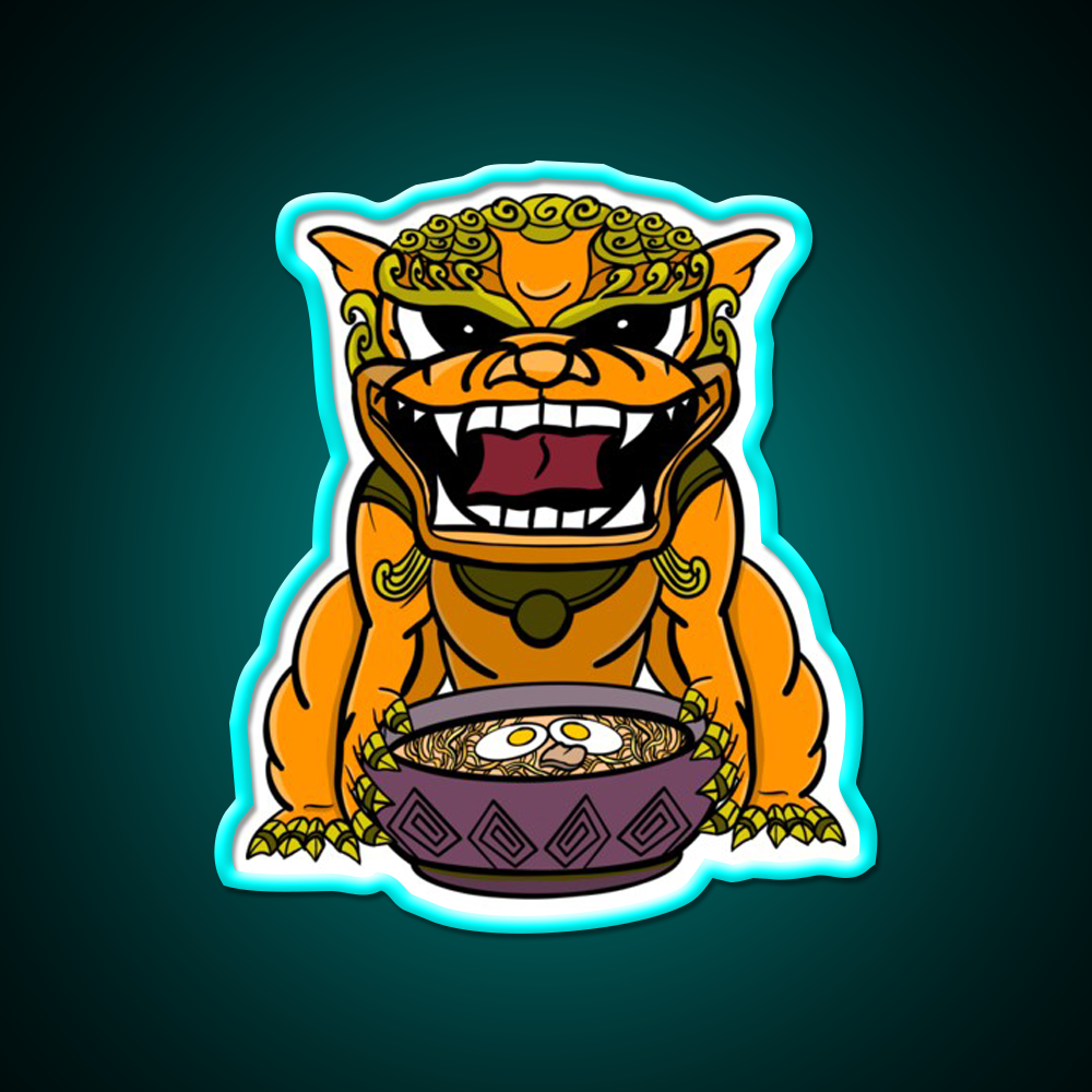 Orange Ramen Foo Dog Led Neon Sign Chinese Food Rgb Color