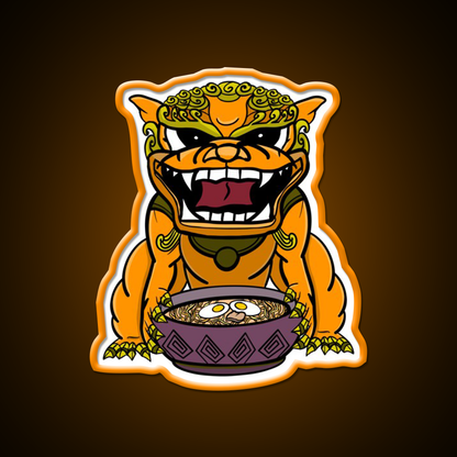 Orange Ramen Foo Dog Led Neon Sign Chinese Food Rgb Color