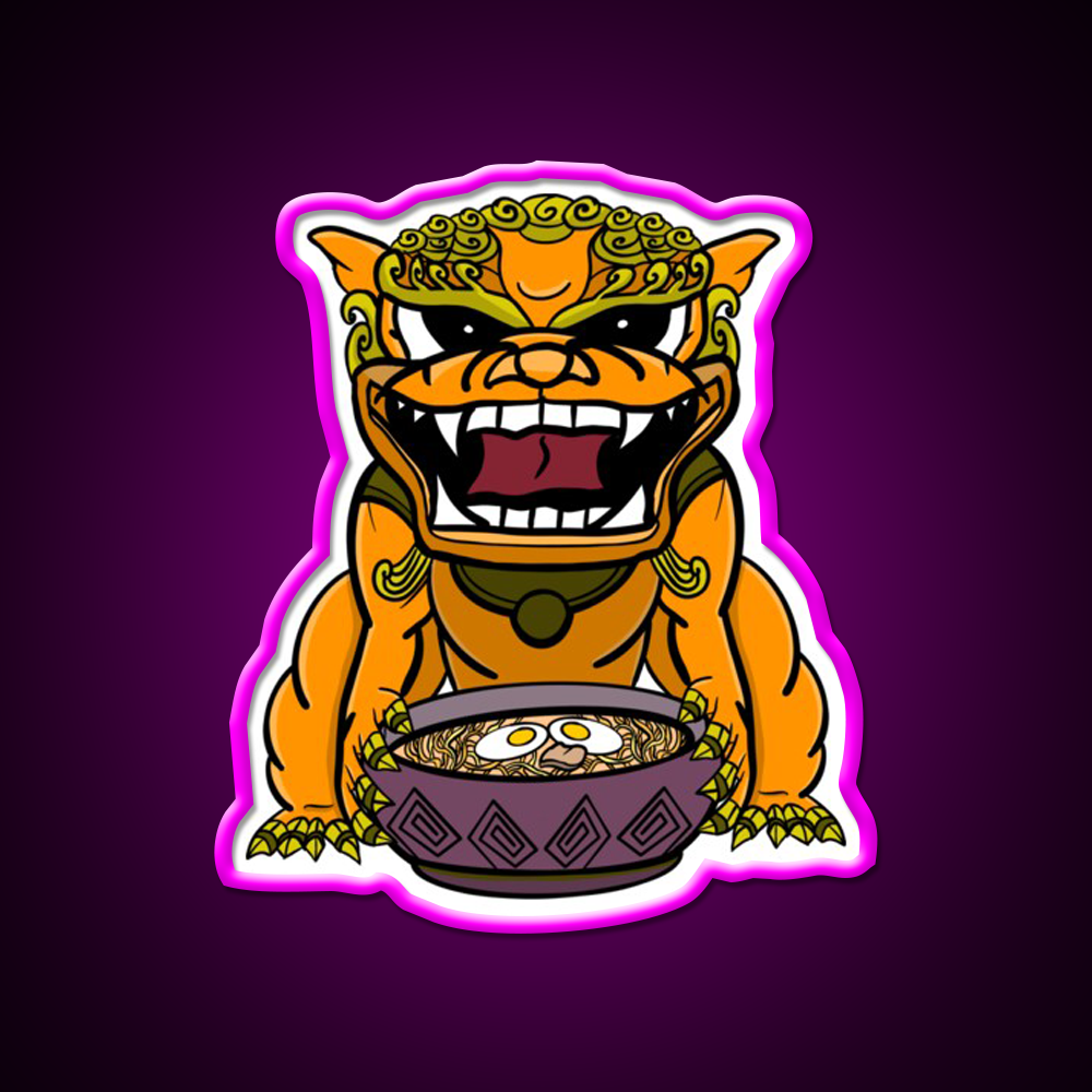 Orange Ramen Foo Dog Led Neon Sign Chinese Food Rgb Color