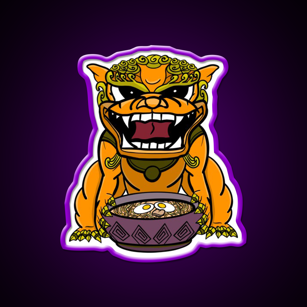 Orange Ramen Foo Dog Led Neon Sign Chinese Food Rgb Color