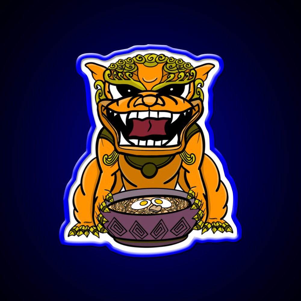 Orange Ramen Foo Dog Led Neon Sign Chinese Food Rgb Color - Shineneon