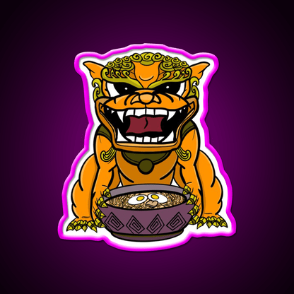 Orange Ramen Foo Dog Led Neon Sign Chinese Food Rgb Color - Shineneon