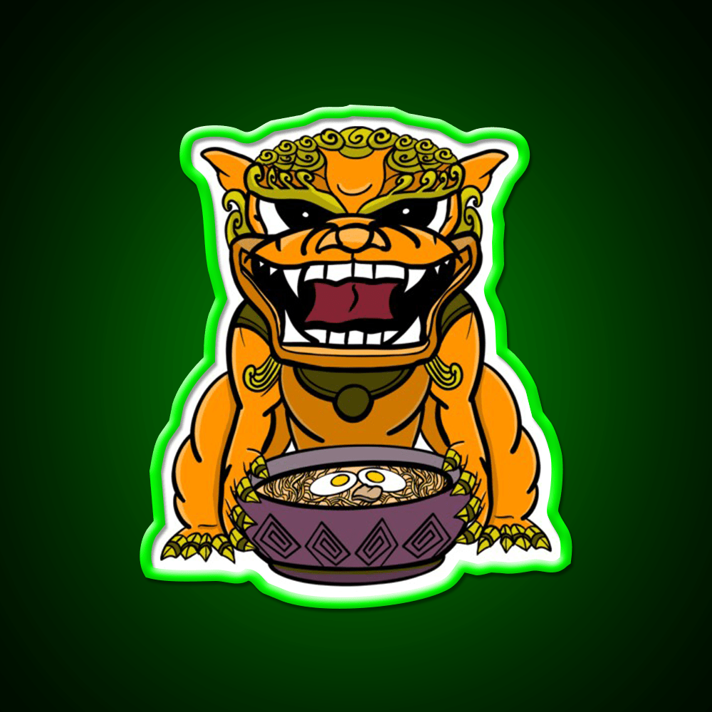 Orange Ramen Foo Dog Led Neon Sign Chinese Food Rgb Color - Shineneon