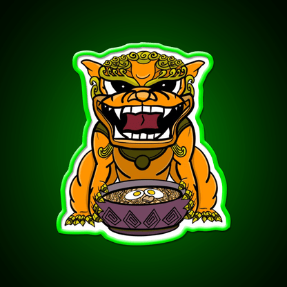 Orange Ramen Foo Dog Led Neon Sign Chinese Food Rgb Color - Shineneon
