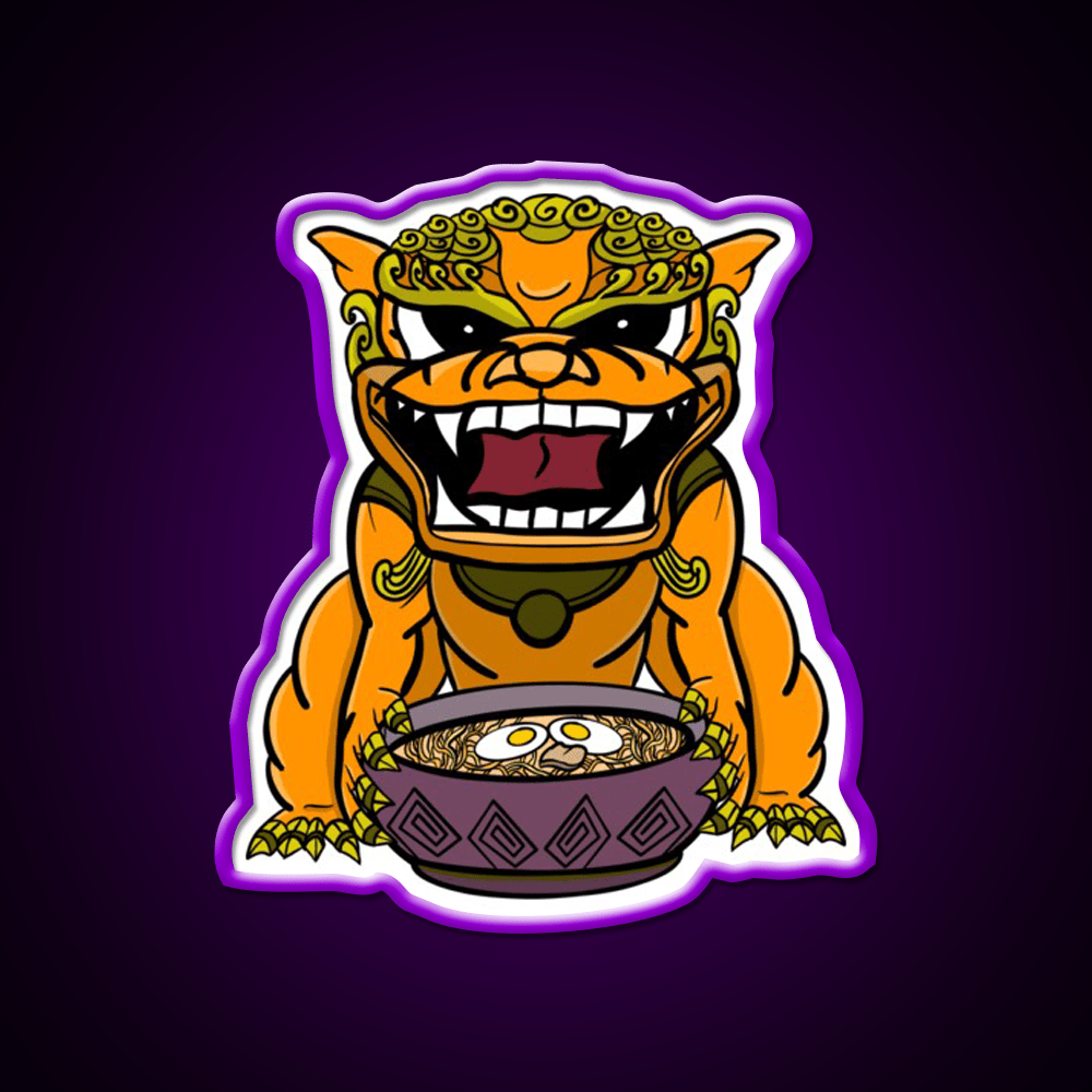 Orange Ramen Foo Dog Led Neon Sign Chinese Food Rgb Color - Shineneon