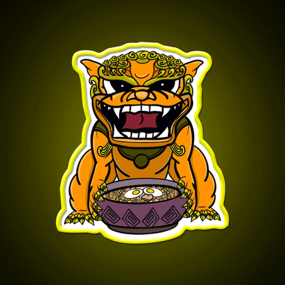 Orange Ramen Foo Dog Led Neon Sign Chinese Food Rgb Color